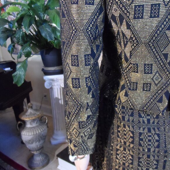 Christian Lacroix Paris 2000's Collection Black Gold Brocade Dress Set Size S - Picture 12 of 16